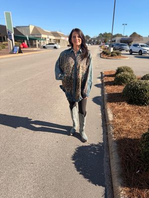 Denim Boho Patch Pocket Top