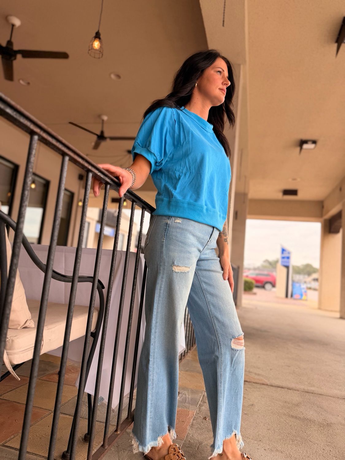 High Rise Slim Wide Leg