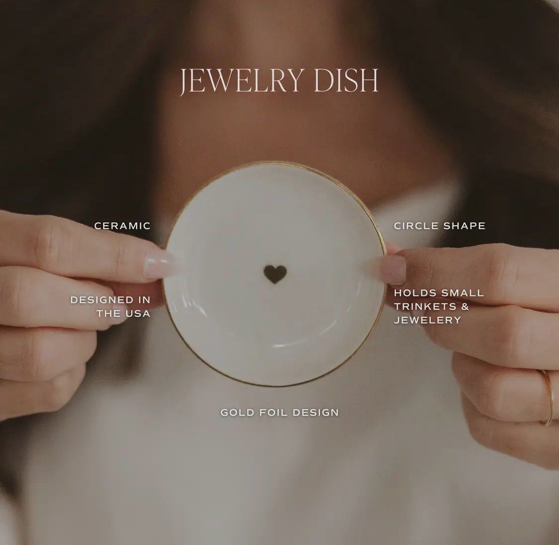 Gold Heart Jewelry Dish