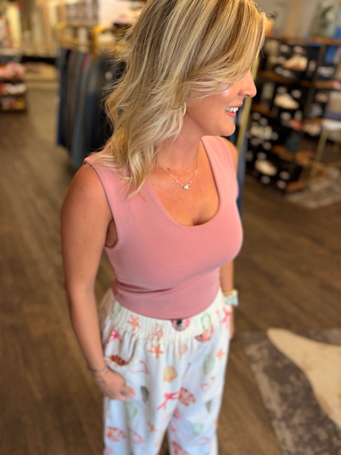 Scoop Neck Built in Bra Tank