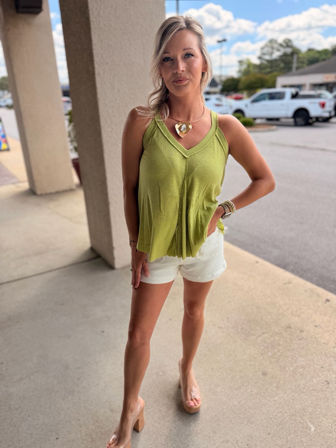 Jersey V-neck Tanks