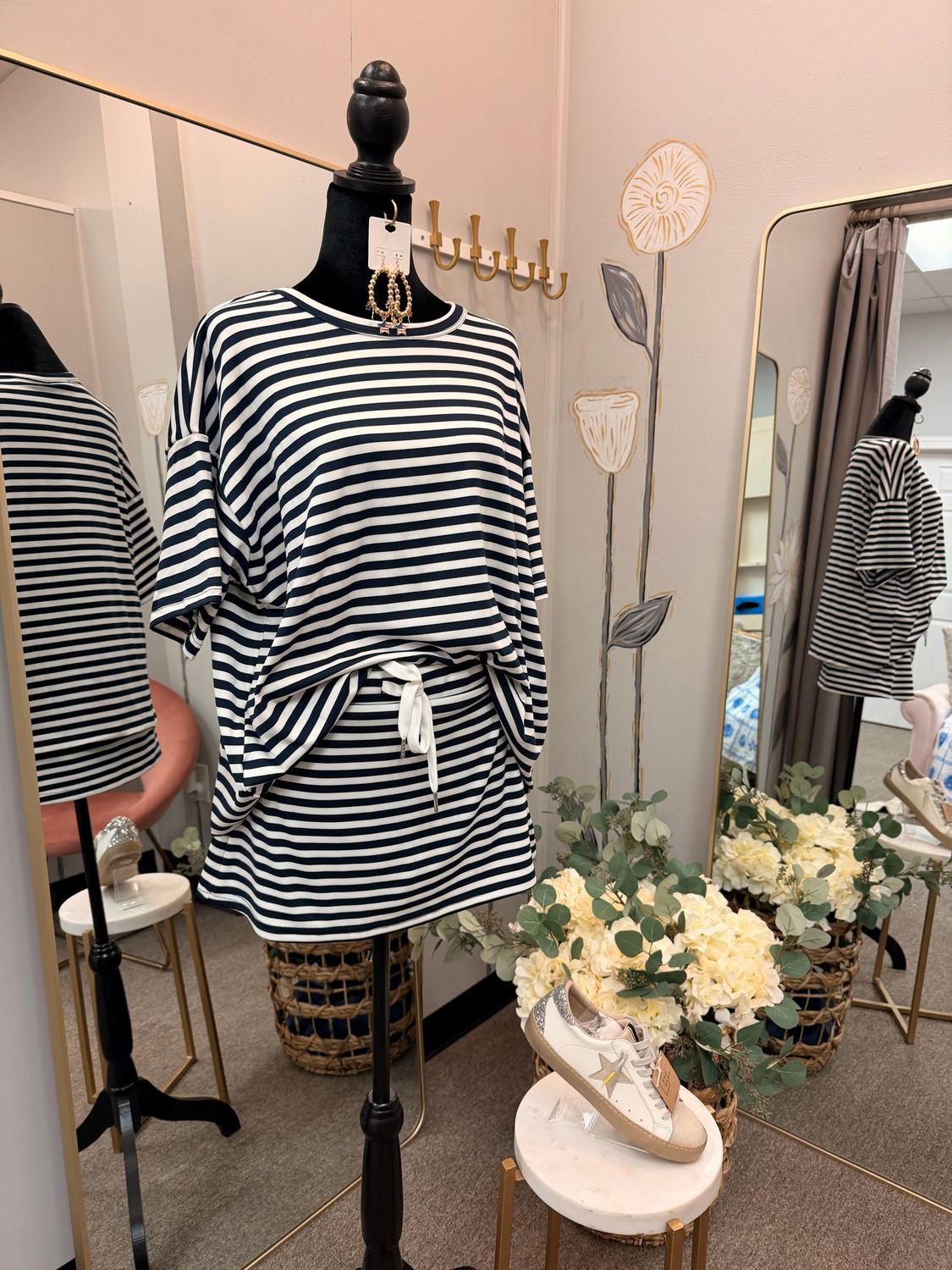 Blue/White Striped Skort Set