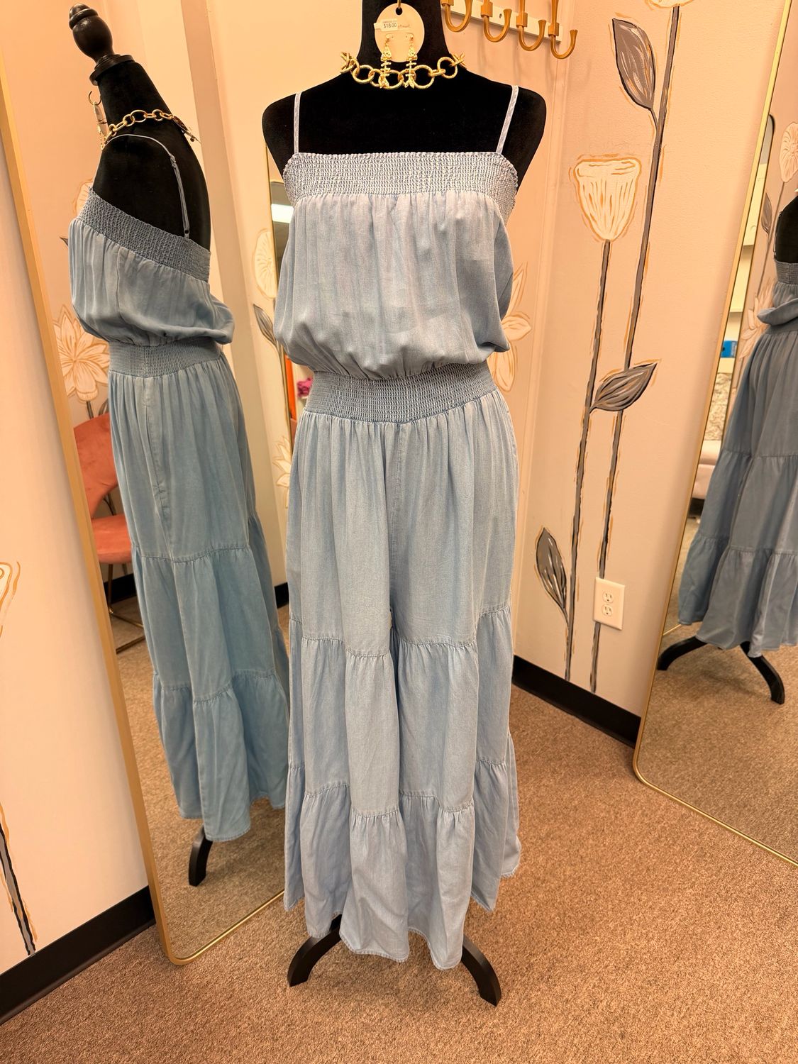 Chambray Smocked Jumper