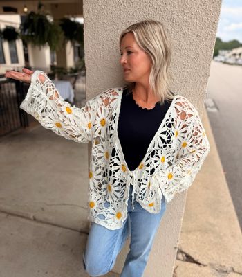 Open Knit Daisy Cardigan