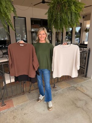 3/4 Sleeve Double Knit Top