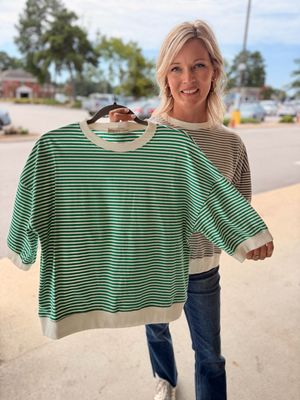 Striped Contrast Top