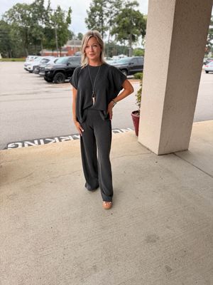Raised Rib Relaxed Pant Set