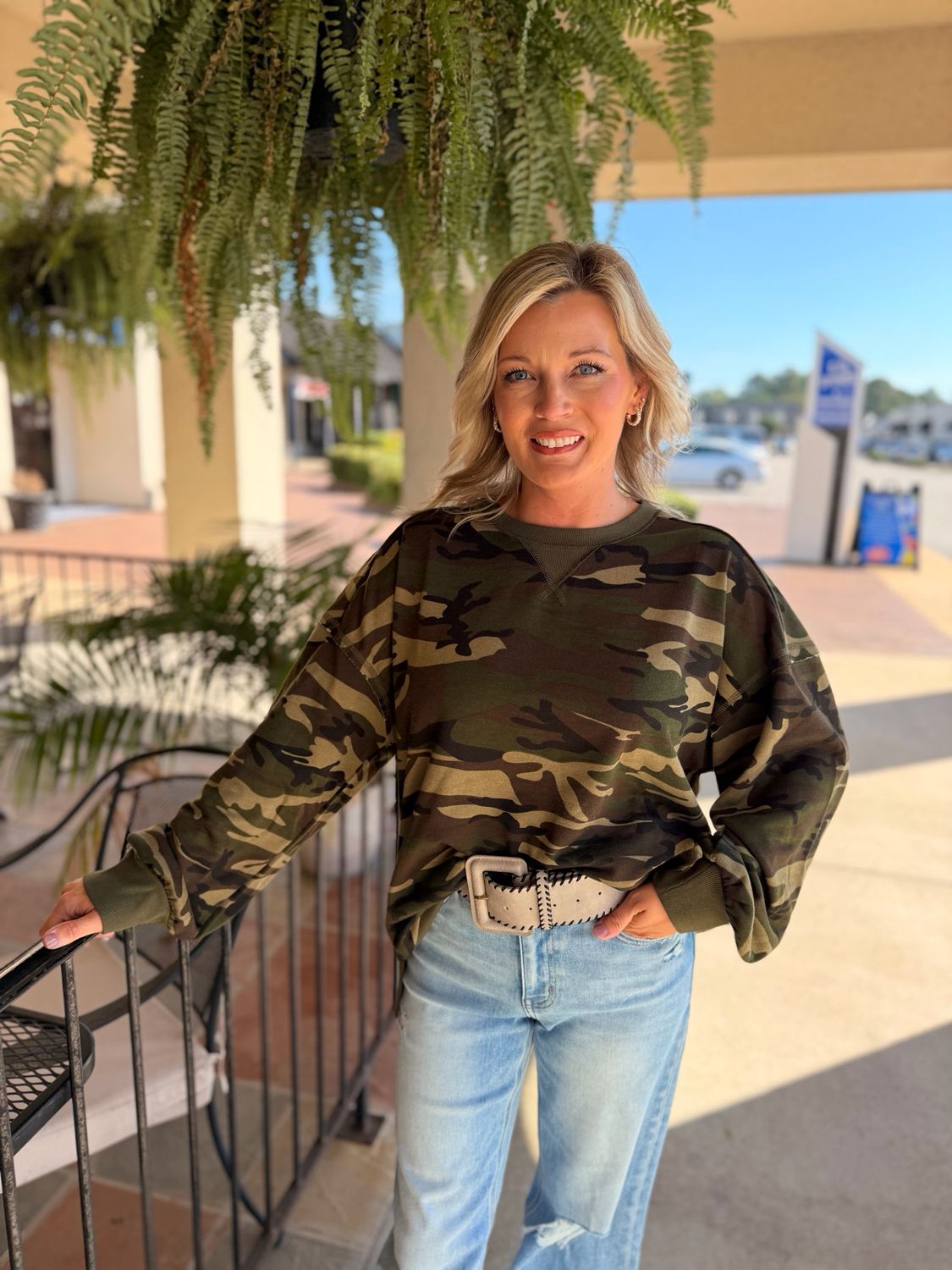 Camo Throw on and Go Top