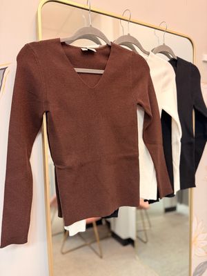 Basic Fitted V-Neck Sweater