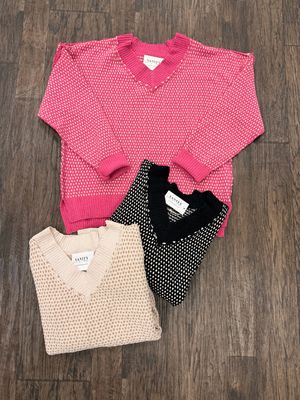 Contrast Stitch V Neck Sweater