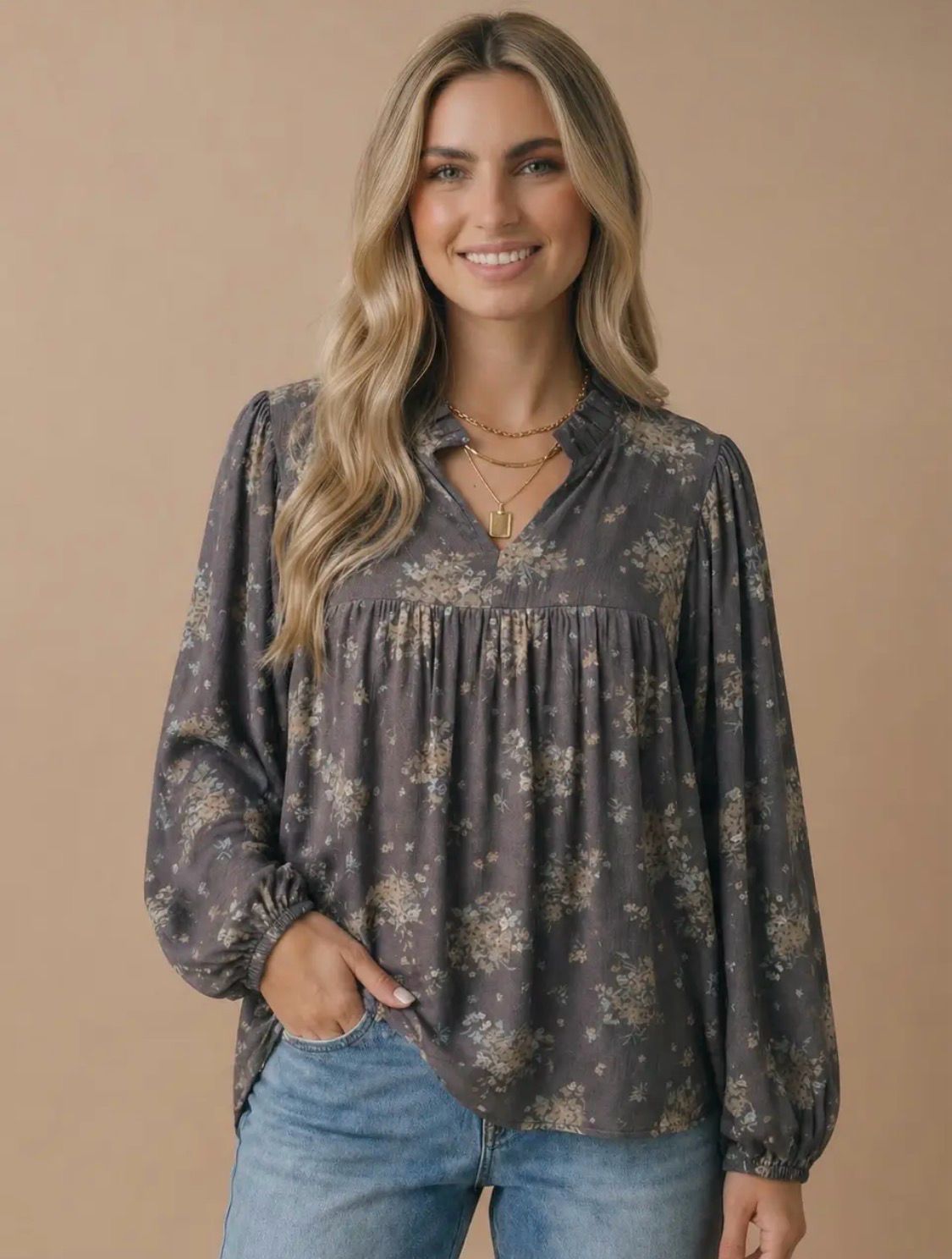 Mulled Wine Babydoll Top
