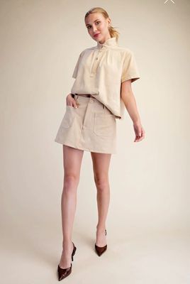 Soft Brushed (Suede-look) Stretchy Skort 