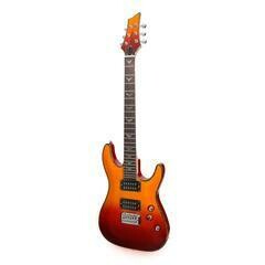 J&D Luthiers Flame Maple Top Contemporary Electric Guitar (Red/Yellow Graduation)