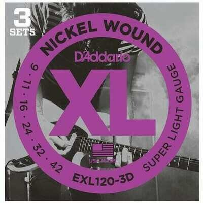 D&#39;Addario XL 9-42 Super Light 3 Pack Electric