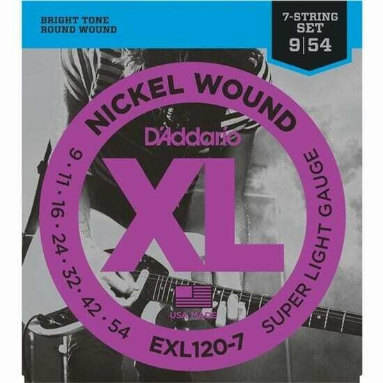 D'Addario XL Nickel Wound Electric Super Light 7 String Set 09-54