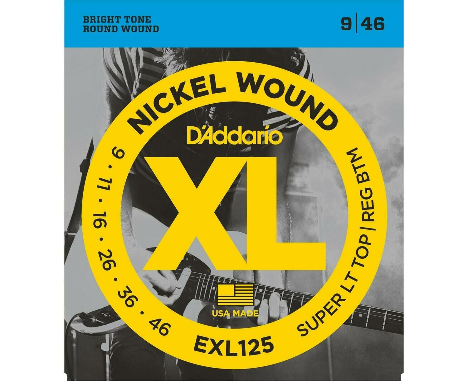 D'Addario XL Nickel Wound Electric Super Light Top / Regular Bottom Set  09-46