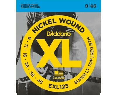 D&#39;Addario XL Nickel Wound Electric Super Light Top / Regular Bottom Set  09-46