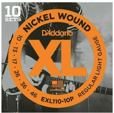 D&#39;Addario XL Nickel Wound Electric Regular Light 10 Pack 10-46