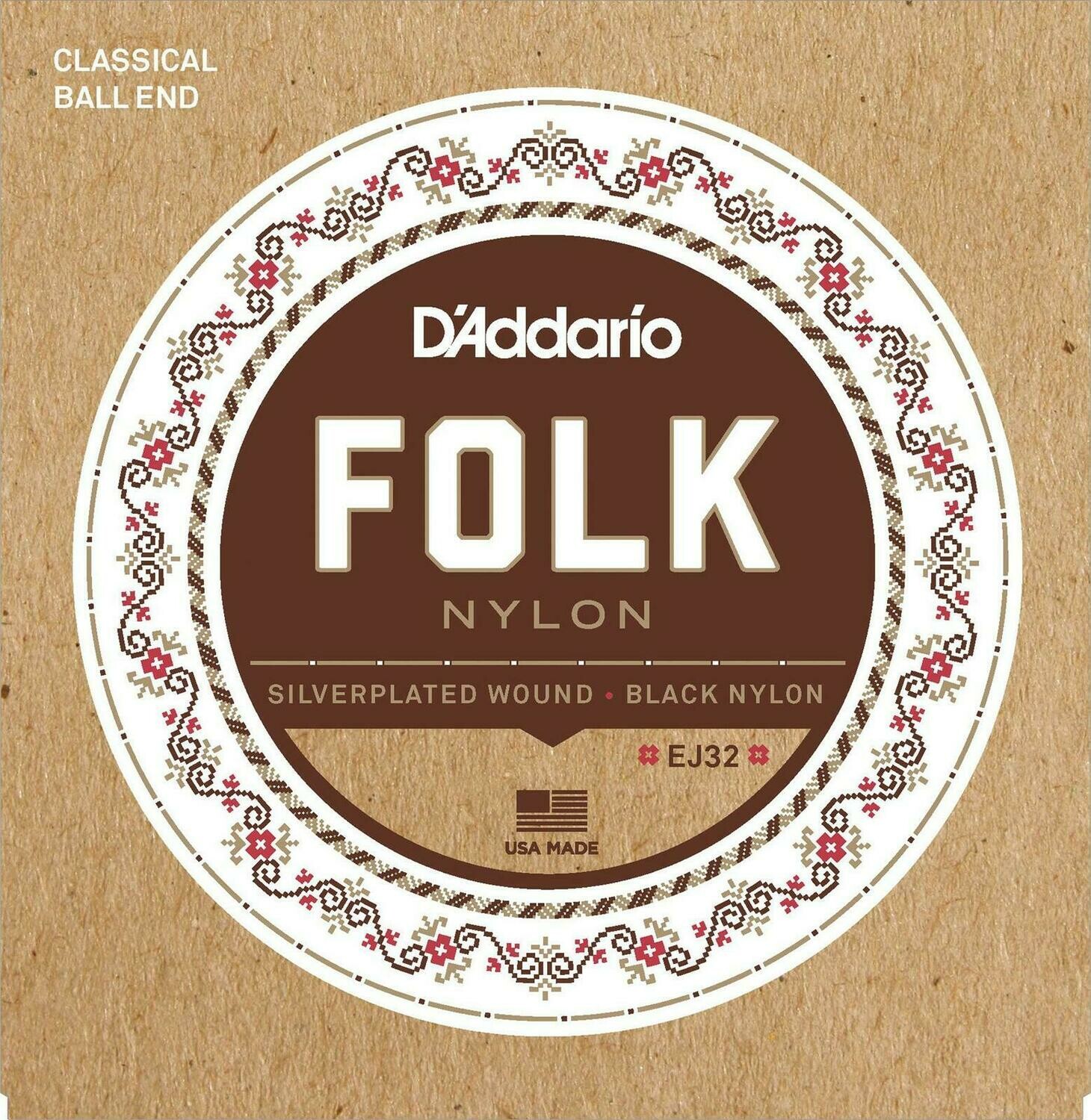 D'Addario Folk Nylon Ball End Normal Tension