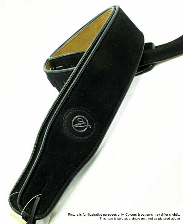 Vorson Black Suede Leather Guitar Strap