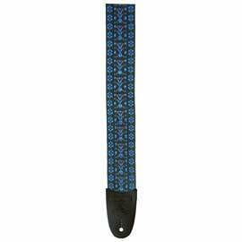 LM Woven Fabric Tapestry Guitar Strap Hootenanny Blue