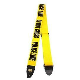 LM Guitar Strap Yellow with Do Not Cross Police Line