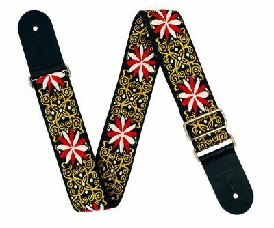 XTR 2 Inch Black Deluxe Poly Cotton Black &amp; Gold Floral