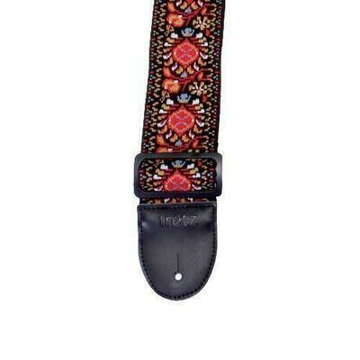 Fretz Woven Jacquard Fabric Guitar Strap (Red, Black, White)