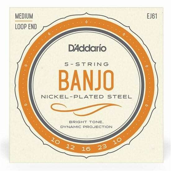 D&#39;Addario EJ61 5-String Banjo Strings, Nickel, Medium, 10-23