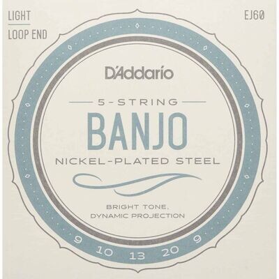 D'Addario EJ60 5-String Banjo Strings, Nickel, Light, 09-20