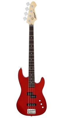 Aria STB-PJ Series Electric Bass Guitar in Candy Apple Red