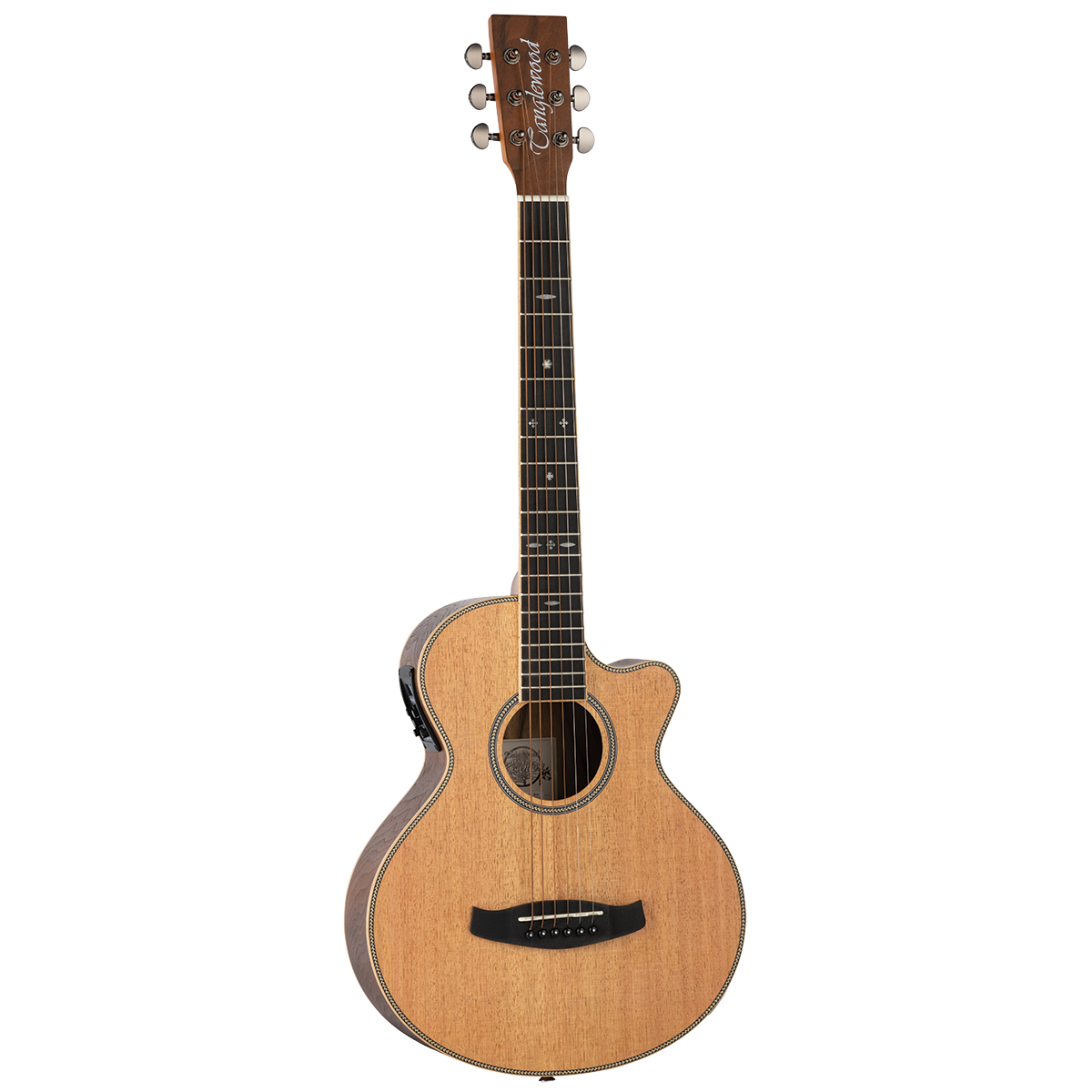Tanglewood TRTCEBW TRAVELLER 3/4 Australian Red Cedar Black Walnut Reunion series Super Folk Cutaway Acoustic/Elec incl GIG BAG