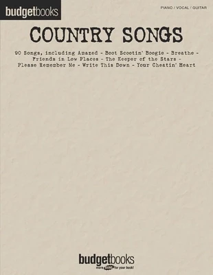 Country Songs for Piano, Voice Guitar by Budget Books