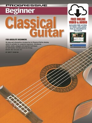 Absolute Beginner Classical Guitar Book + Online Vid-Aud