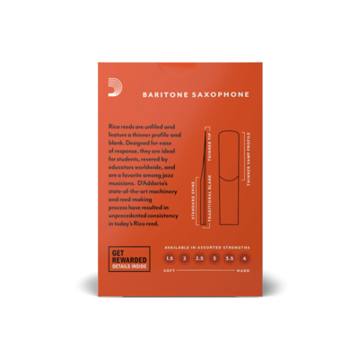 BARITONE SAX Reed 2.5 Single Rico by D&#39;Addario