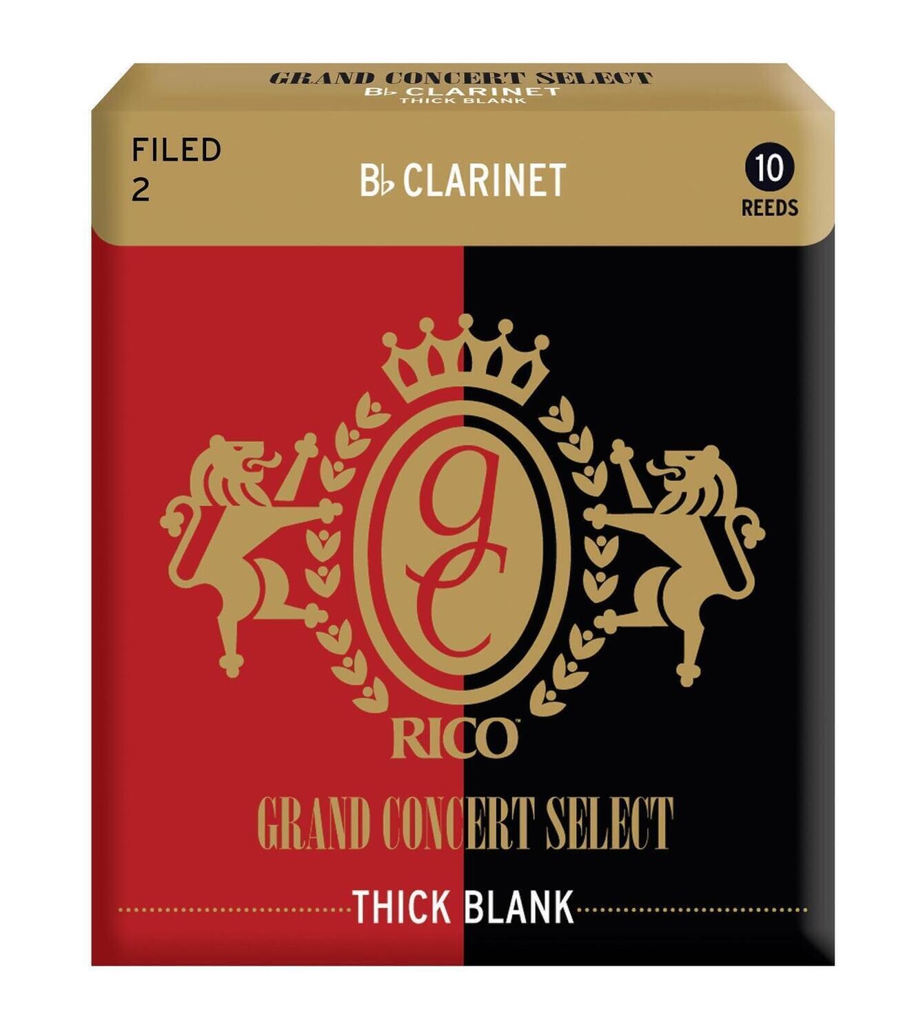 Bb CLARINET Reed 4.0 Thick Single Grand Concert Rico by D&#39;Addario