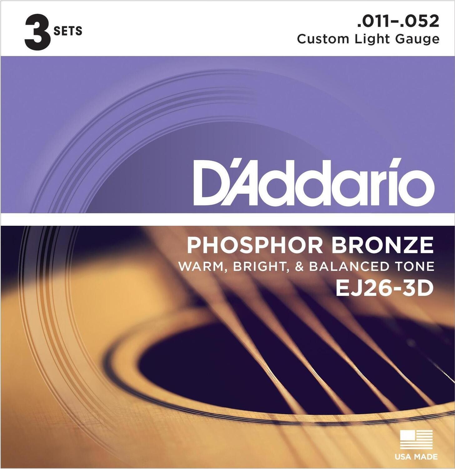 D'Addario 11-52 Custom Light (3 Pack)