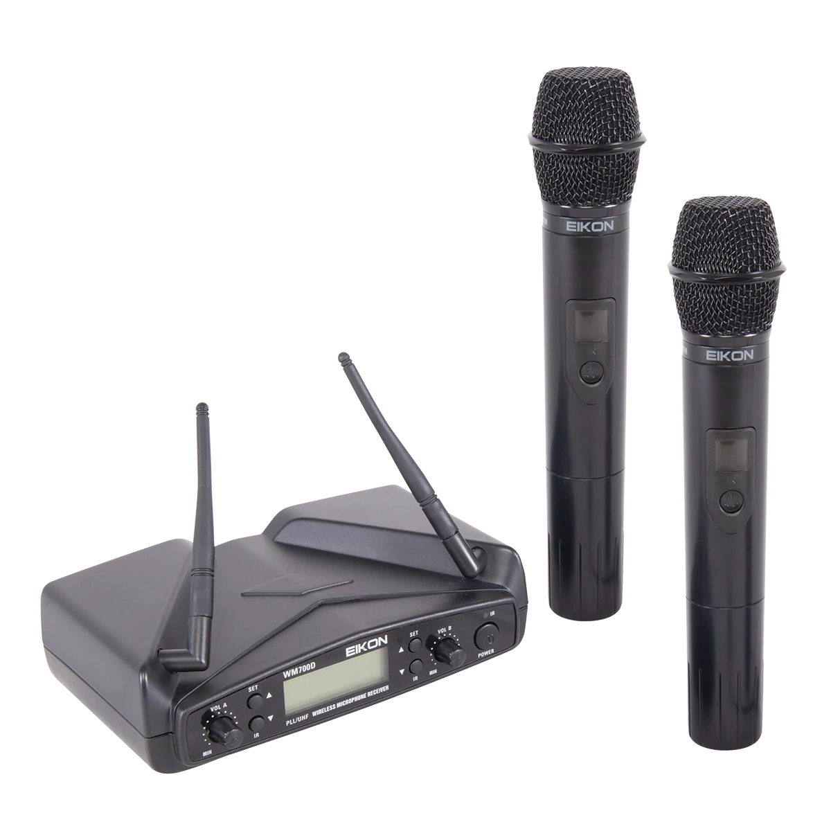 Eikon DUAL CHANNEL PLL UHF WIRELESS  2 x HANDHELD MICROPHONE SYSTEM