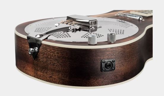 ORT-RRG30E-WB, ORTEGA RESONATOR GUITAR, PARLOR BODY, AMERICANA SERIES, MAHOGANY DISTRESSED SATIN WHISKEY BURST IN GIG BAG