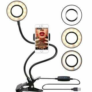 Photo Studio Selfie LED Ring Light with CellPhone Mobile Holder Universal