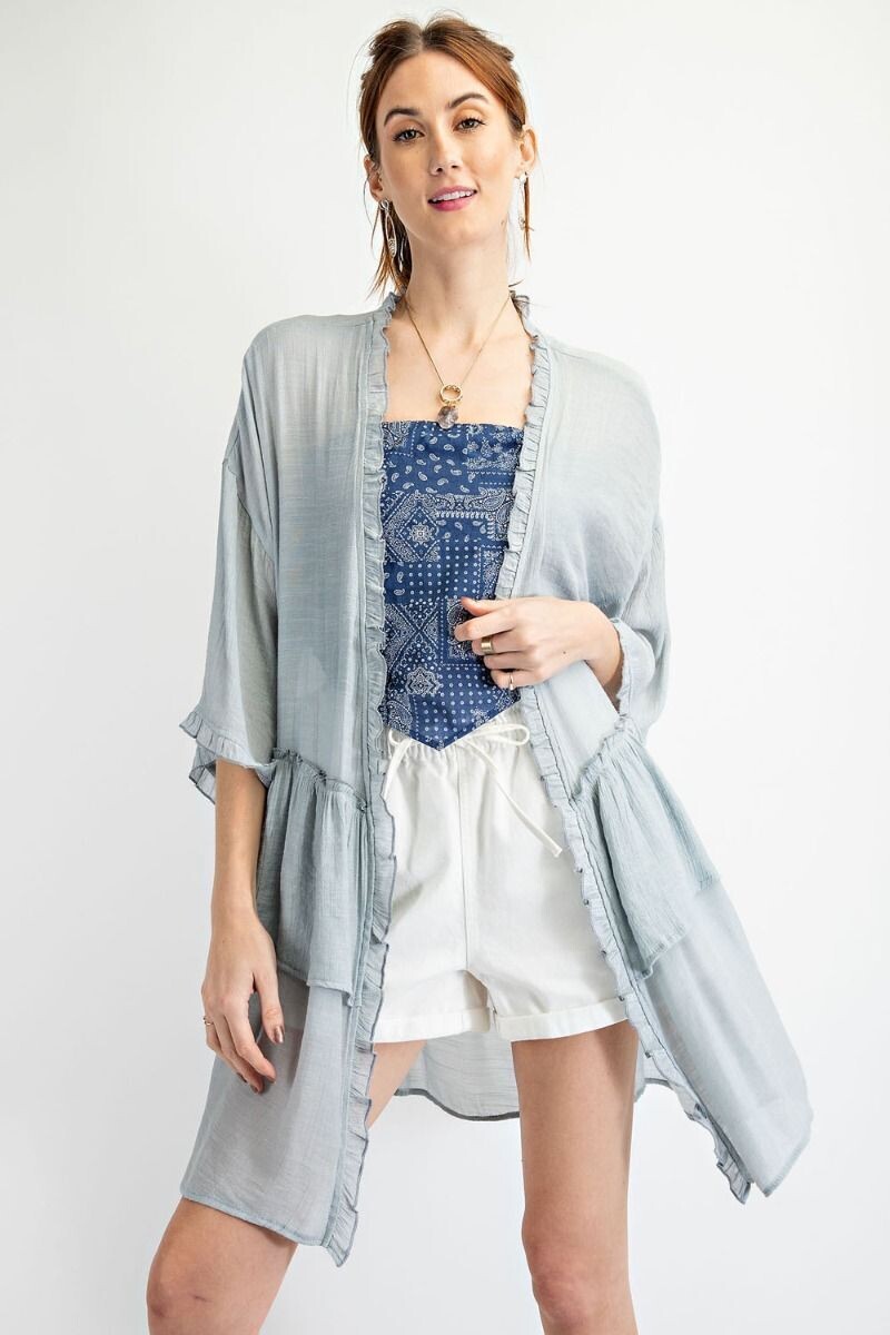 Easel Ruffle Cardigan