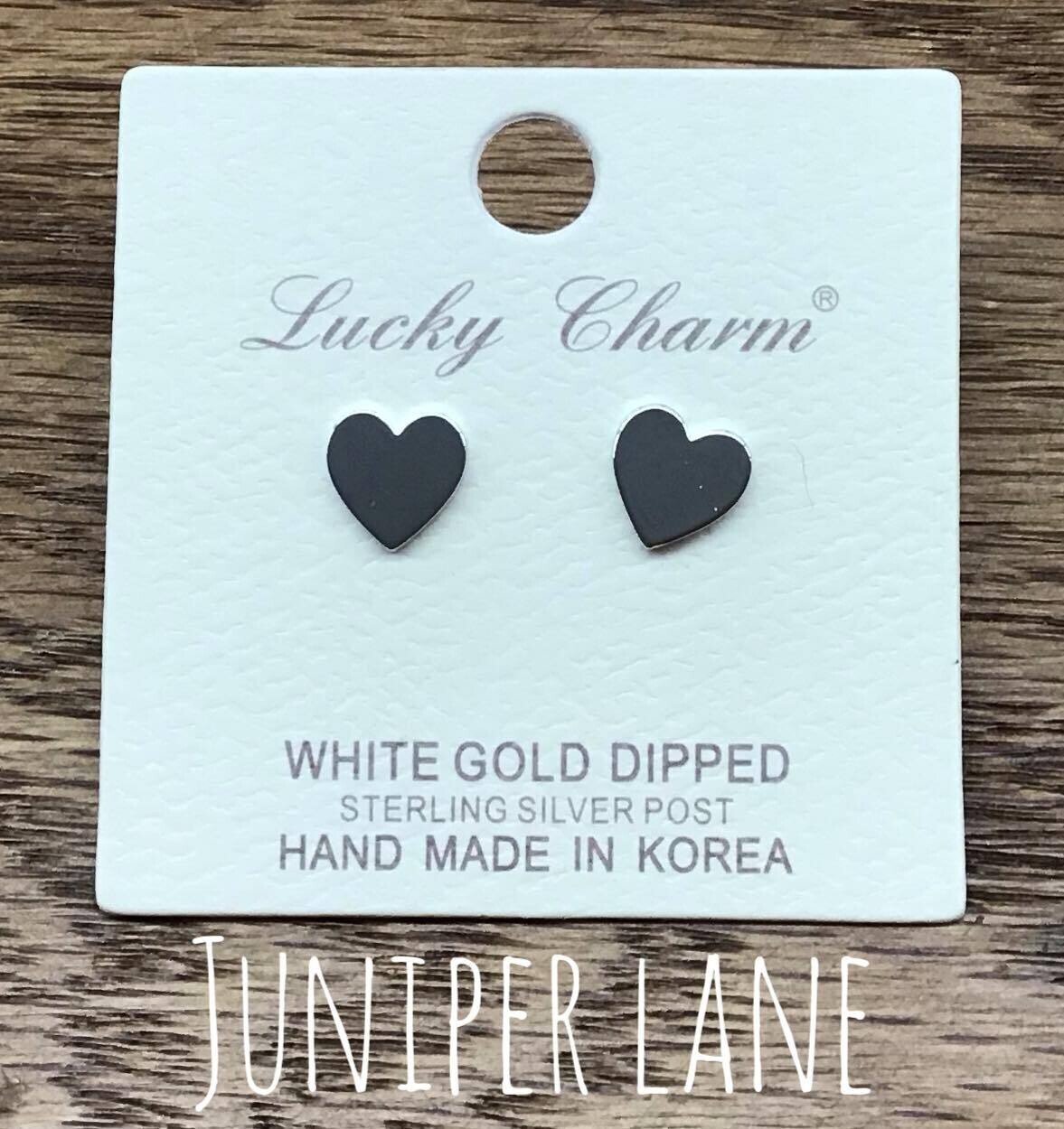 Silver Heart Studs