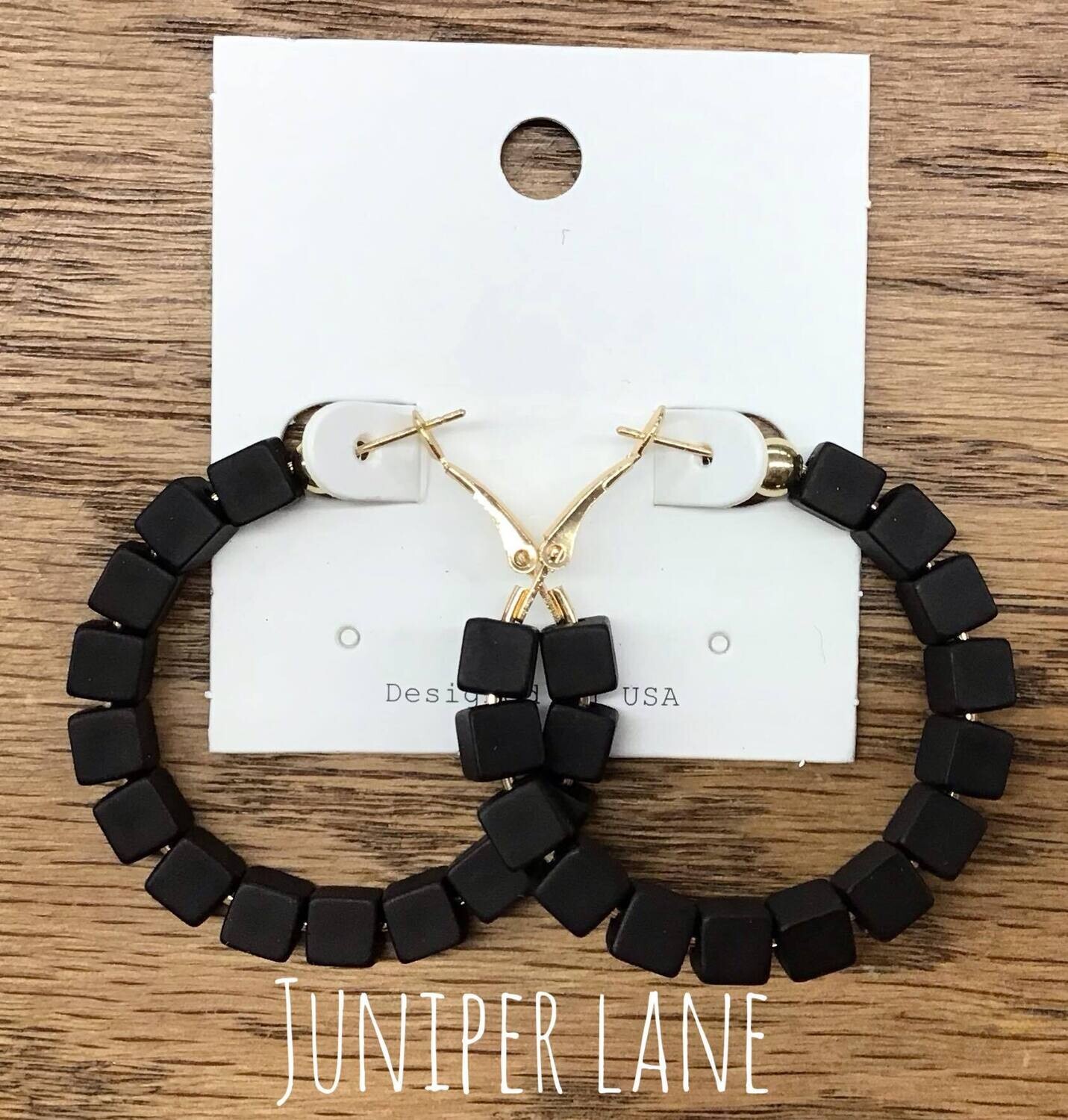 Black Cube Hoops