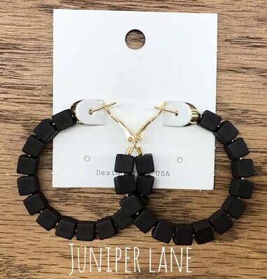 Black Cube Hoops