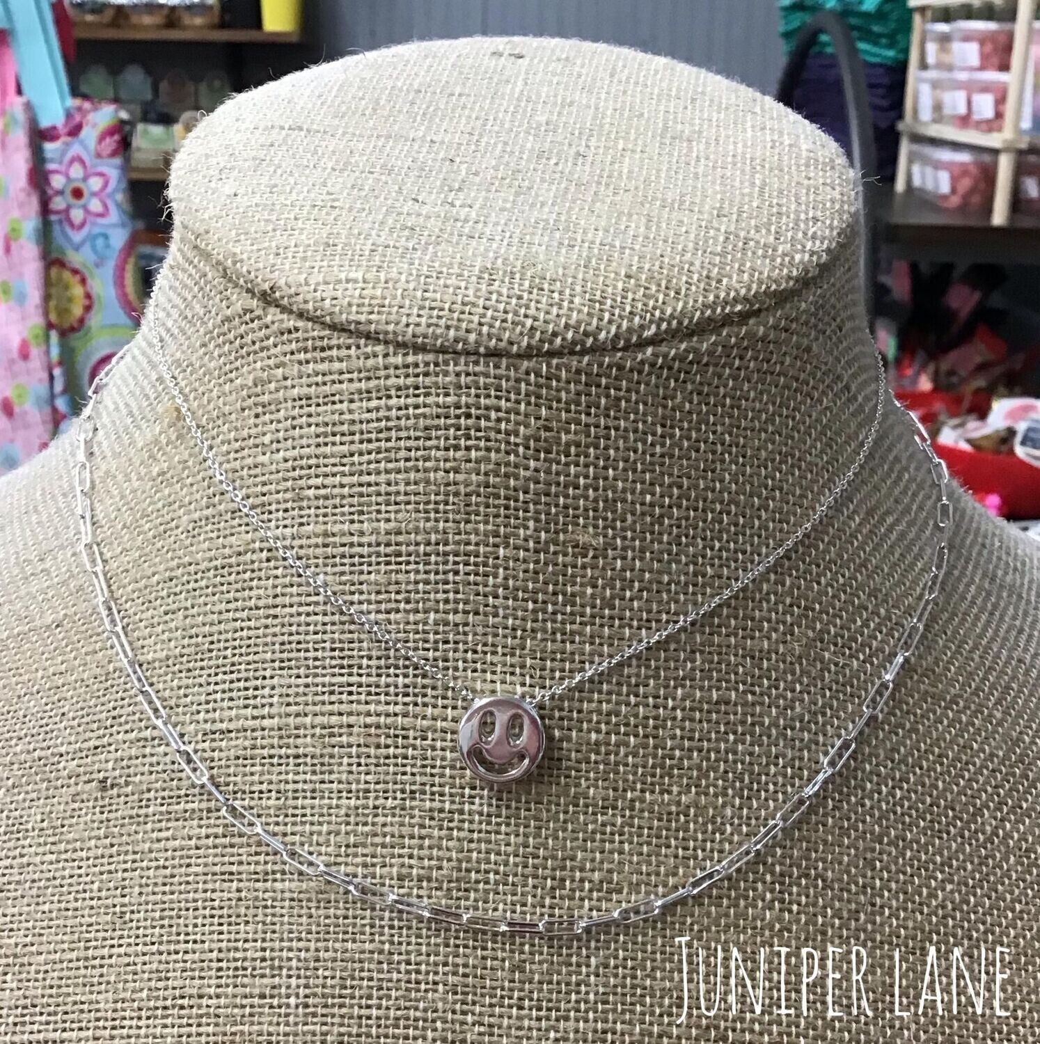 Layered Smiley Necklace 