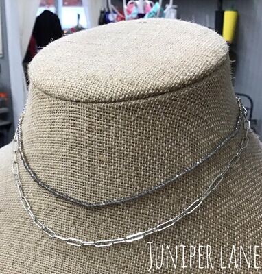 Layered Silver Necklace 