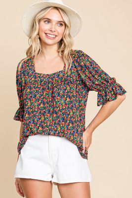 Square Neck Floral