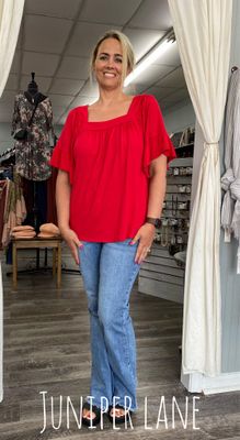 Bell Sleeve Square Neck