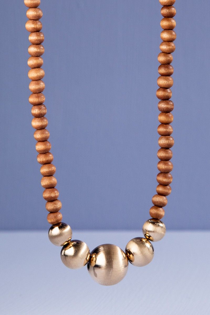 Wood/Brass Bead