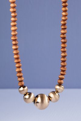 Wood/Brass Bead